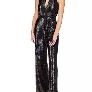 MICHAEL Michael Kors Sequin Halter Wide-Leg Jumpsuit M NWOT